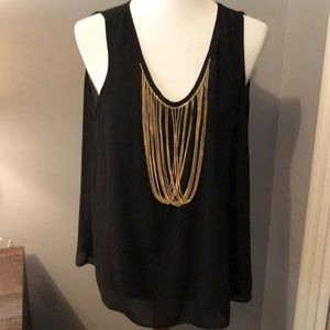 Haute Mome’ Sleeveless Dressy Tank XL Black